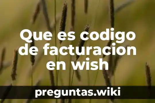 Que es codigo de facturacion en wish