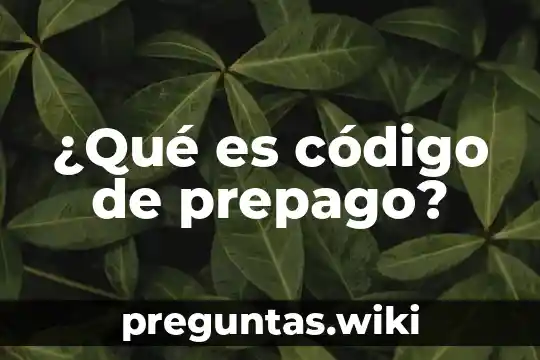 ¿Qué es código de prepago?
