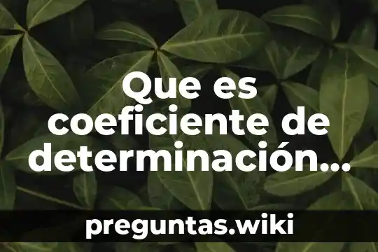 Que es coeficiente de determinación r2 en estadistica