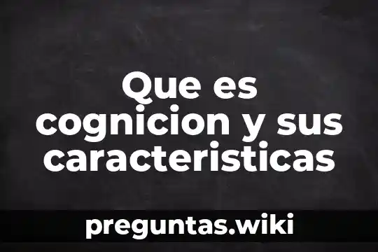 Que es cognicion y sus caracteristicas