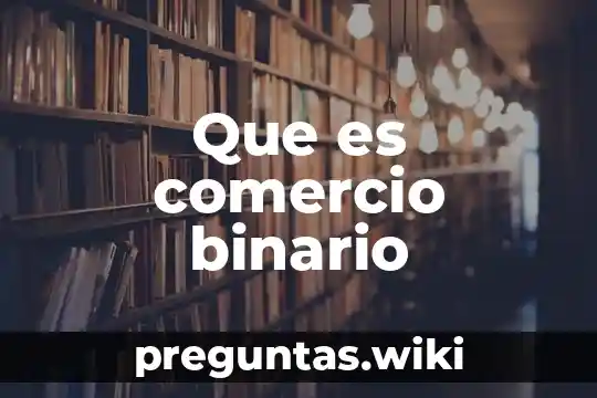 Que es comercio binario