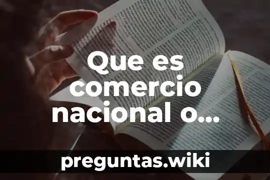 Que es comercio nacional o interno