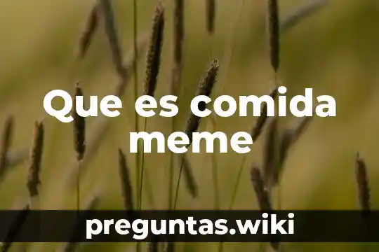 Que es comida meme