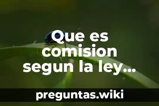 Que es comision segun la ley federal del trabajo