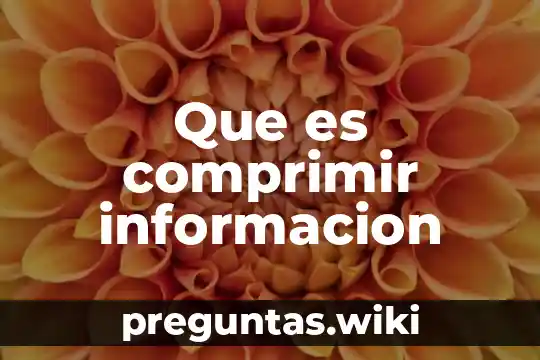 Que es comprimir informacion