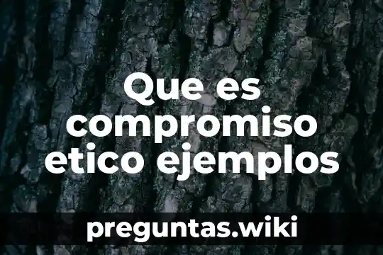 Que es compromiso etico ejemplos
