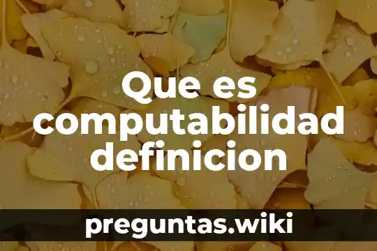 Que es computabilidad definicion