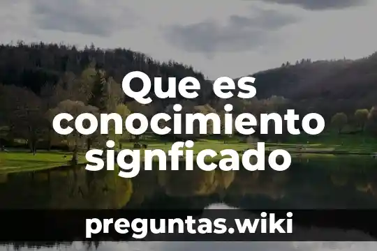 Que es conocimiento signficado