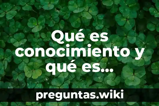 Qué es conocimiento y qué es aprendizaje