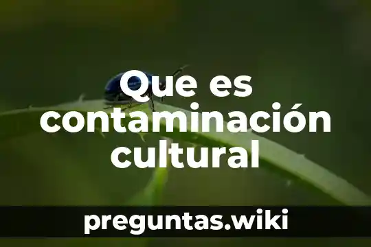 Que es contaminación cultural