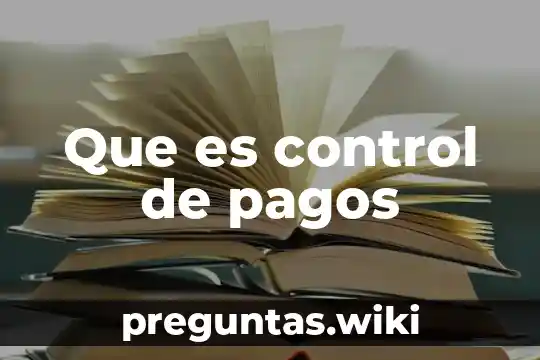 Que es control de pagos