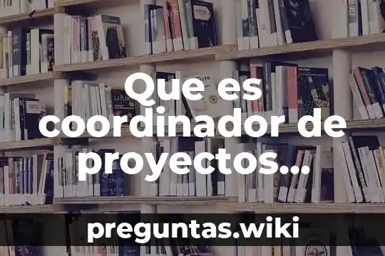 Que es coordinador de proyectos academicos