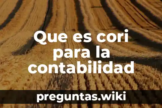 Que es cori para la contabilidad