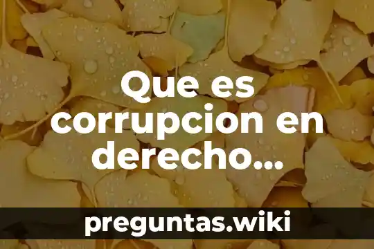 Que es corrupcion en derecho laboral