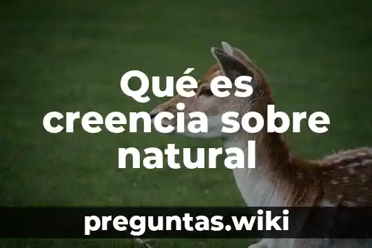 Qué es creencia sobre natural