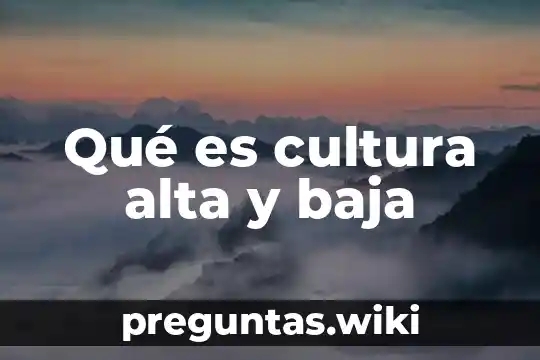 Qué es cultura alta y baja