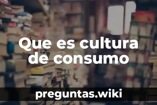 Que es cultura de consumo