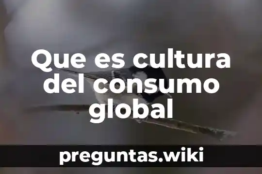Que es cultura del consumo global