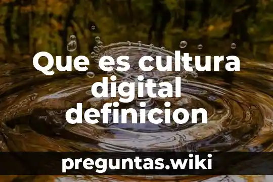 Que es cultura digital definicion