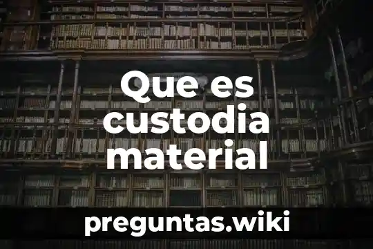 Que es custodia material