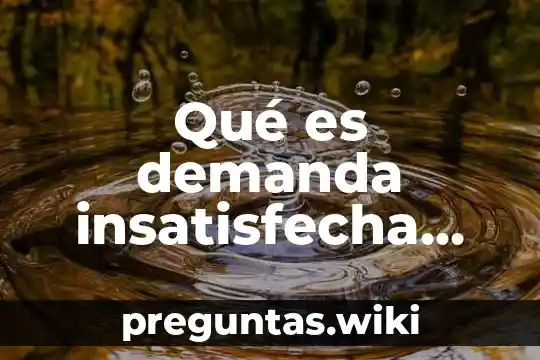 Qué es demanda insatisfecha según autores