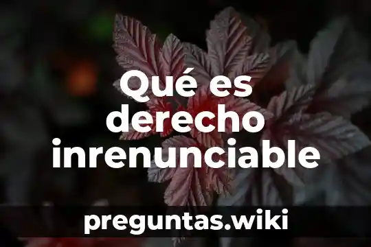 Qué es derecho inrenunciable