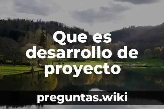 Que es desarrollo de proyecto