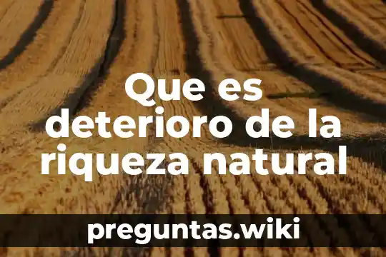 Que es deterioro de la riqueza natural