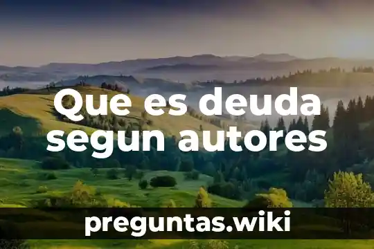 Que es deuda segun autores