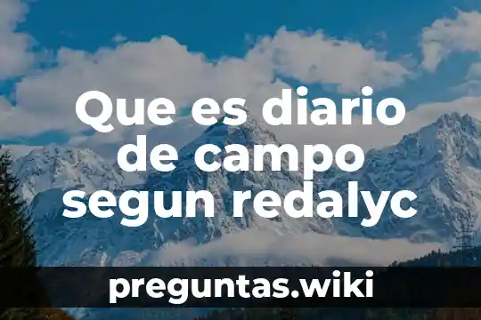 Que es diario de campo segun redalyc