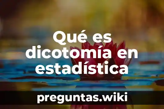 Qué es dicotomía en estadística