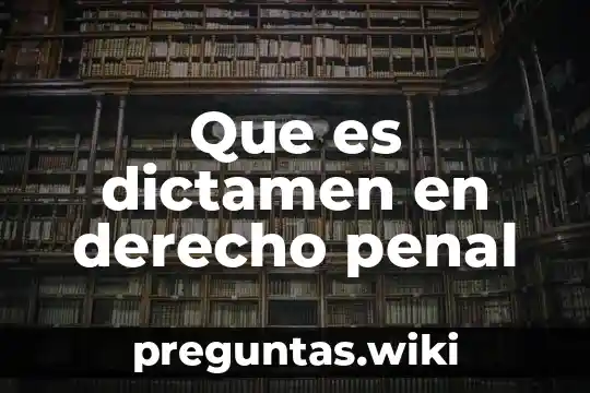 Que es dictamen en derecho penal