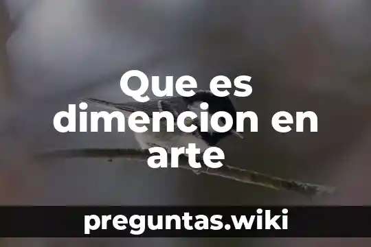 Que es dimencion en arte