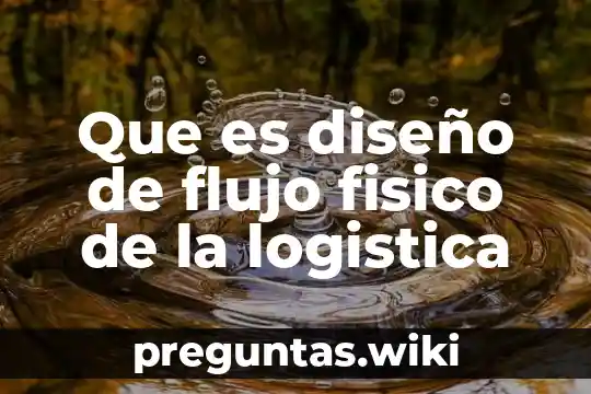 Que es diseño de flujo fisico de la logistica