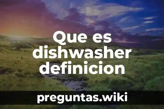 Que es dishwasher definicion