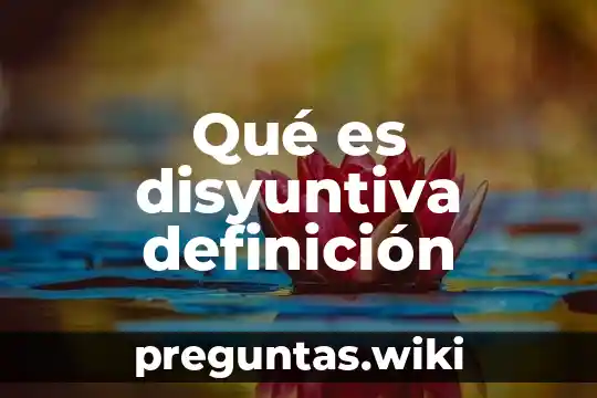 Qué es disyuntiva definición