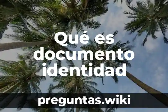 Qué es documento identidad
