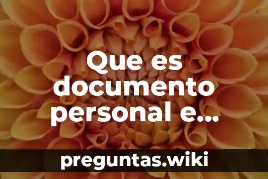Que es documento personal e intransferible