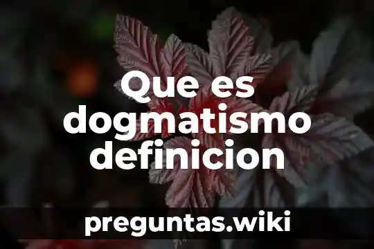 Que es dogmatismo definicion