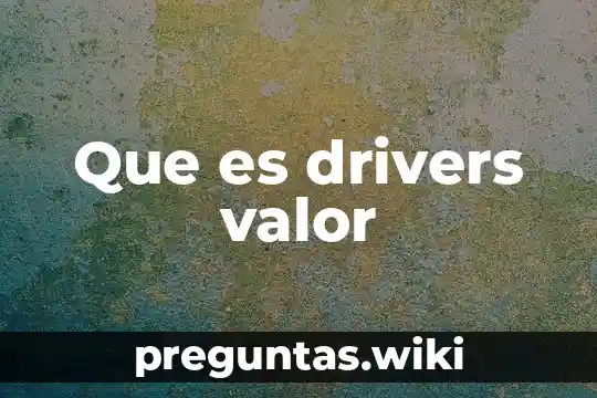 Que es drivers valor