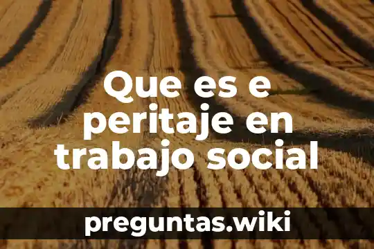 Que es e peritaje en trabajo social