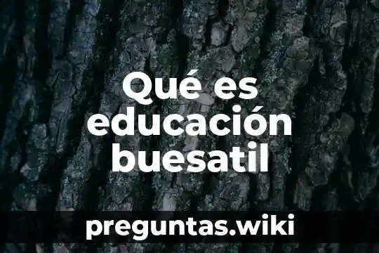 Qué es educación buesatil