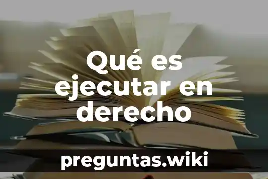 Qué es ejecutar en derecho