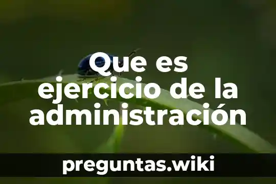 Que es ejercicio de la administración