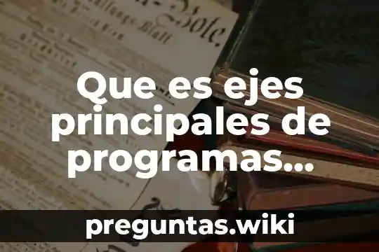 Que es ejes principales de programas sectoriales