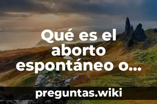 Qué es el aborto espontáneo o natural