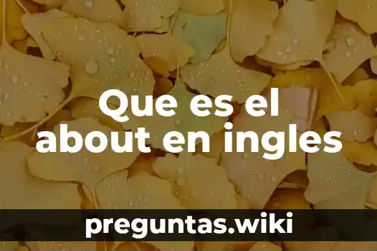 Que es el about en ingles