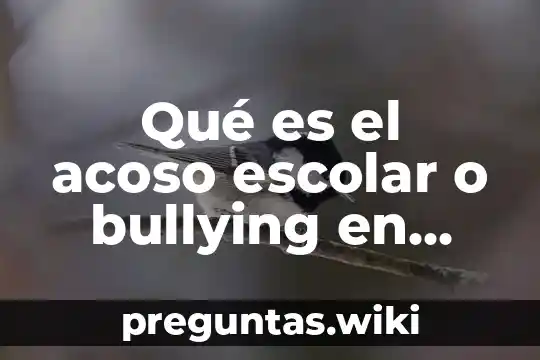 Qué es el acoso escolar o bullying en México