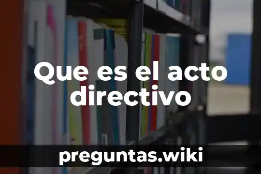 Que es el acto directivo