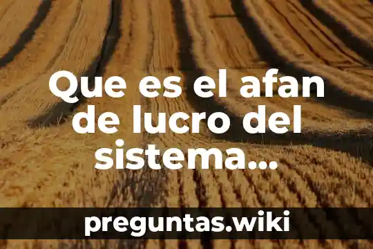 Que es el afan de lucro del sistema capitalista